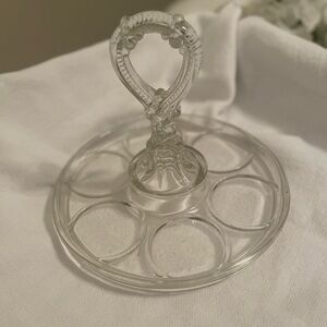 Vintage Center Handle Glass Beverage Tray, L.E. Smith Glass Co.